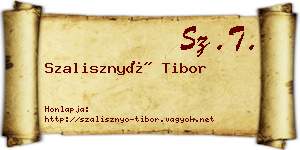 Szalisznyó Tibor névjegykártya