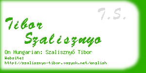 tibor szalisznyo business card